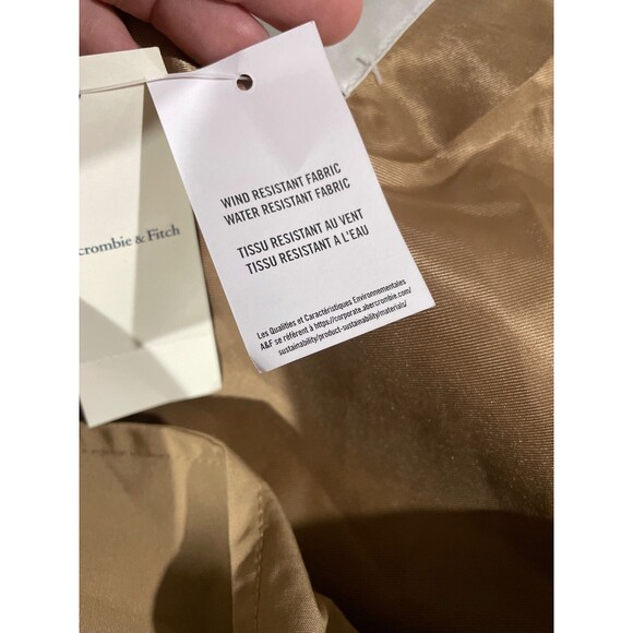 Abercrombie & Fitch Women's Relaxed Short Trench Coat size XL NWT Caramel - Picture 9 of 11